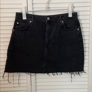 Topshop Black Denim Mini Skirt
